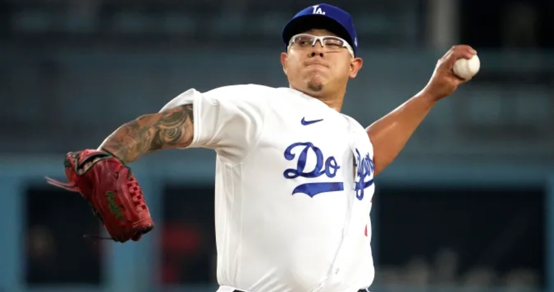 Imagen del pitcher mexicano Julio Urías durante su juego final con los Dodgers el 1 de septiembre de 2023 en contra de Atlanta. Dos días después, fue arrestado por violencia doméstica.