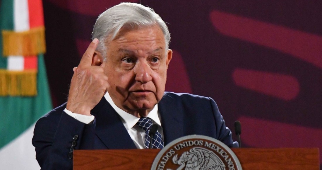 Andrés Manuel López Obrador, Presidente de México, durante su intervención en la conferencia matutina realizada en Palacio Nacional.