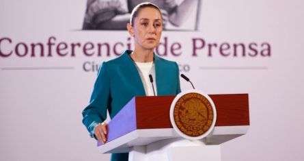 Claudia Sheinbaum Pardo, Presidenta de Médico durante conferencia de prensa en Palacio Nacional, donde se destacó el tema de salud. Foto: