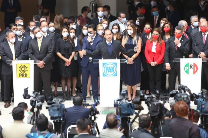 La alianza PAN-PRI-PRD denunció en agosto de 2021 ante la OEA irregularidades en las elecciones de ese año. Foto: PAN.