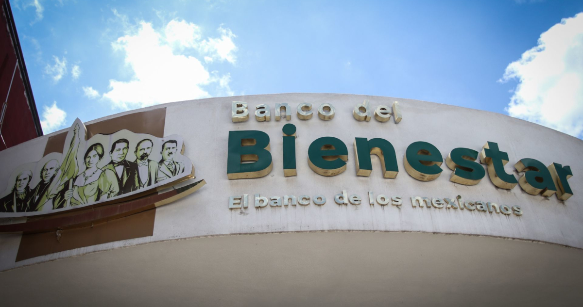 Fachada de una sucursal del Banco del Bienestar