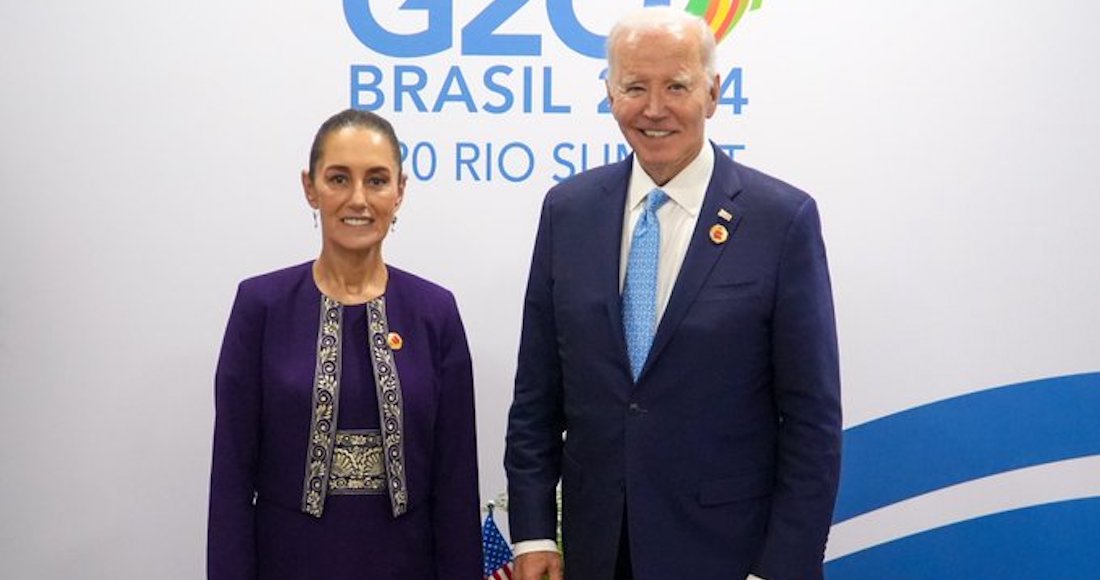 BIDEN Y SHAINBAUM EN EL G20