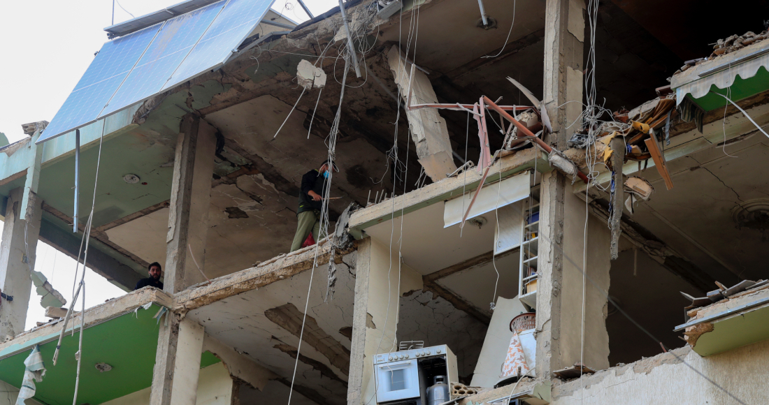 Edificio en Líbano bombardeado por Israel.