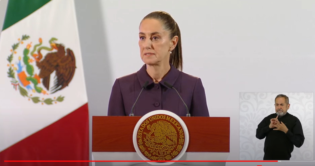 La Presidenta Claudia Shienbaum habla en su conferencia de prensa desde Palacio Nacional