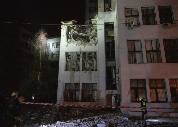 Edificio dañado por la guerra entre Rusia y Ucrania