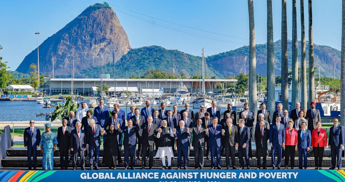 Las y los líderes del G20 se tomaron este lunes la fotografía oficial de la cumbre de potencias económicas en Río de Janeiro, Brasil, tras concluir la primera sesión de trabajo en la que participó la Presidenta Claudia Sheinbaum Pardo y en donde el país liderado por Inácio Lula da Silva impulsó la Alianza Global contra el Hambre y la Pobreza.