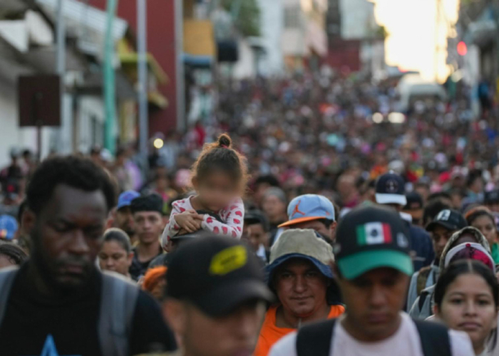 Migrantes parten de Tapachula