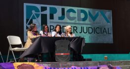 Conferencia de prensa de víctimas de feminicidio en el Poder Judicial de CdMx.