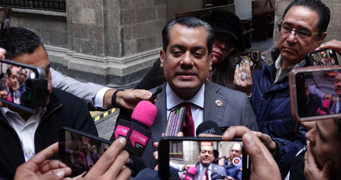 Sergio Gutiérrez Luna, presidente de la Mesa Directiva de la Cámara de Diputados en Palacio Nacional