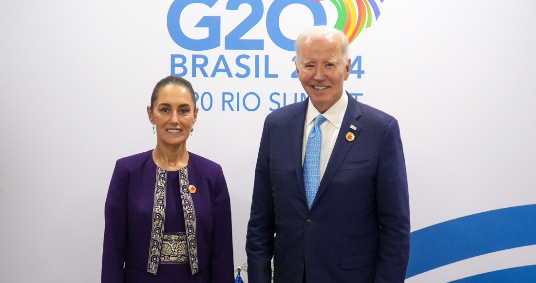 El Presidente Biden se reunió hoy con la Presidenta Claudia Sheinbaum de México en Río de Janeiro, Brasil, al margen de la Cumbre de Líderes del G20. El presidente Biden expresó sus felicitaciones por su reciente elección y reafirmó el compromiso de Estados Unidos de construir una América del Norte próspera con empleos bien remunerados.