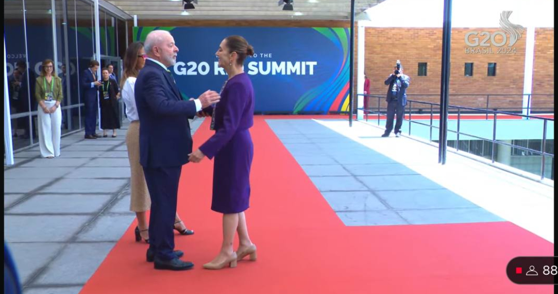 La Presidenta Claudia Sheinbuam llega a la cumbre del G20.