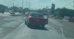 Taxi en una autopista de Querétaro donde viajaba una mujer que pretendía ser secuestrada