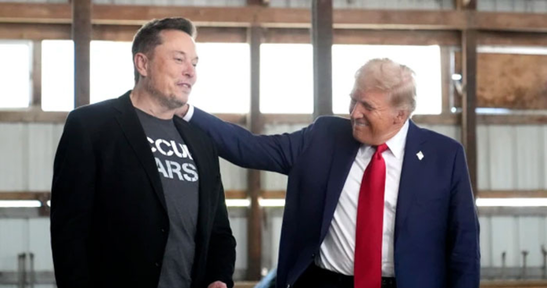 El Presidente electo de Estados Unidos, Donald Trump, junto al empresario Elon Musk. 