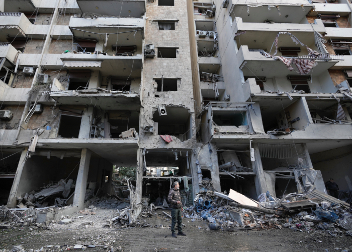 Edificio destruido por la guerra en Líbano.