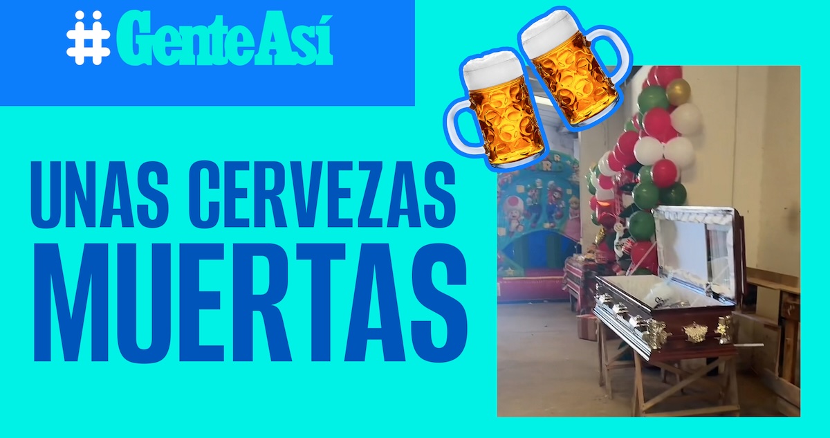 Una fiesta en un lugar de México se hizo viral al usar un ataúd como una inusual hielera para enfriar las cervezas.