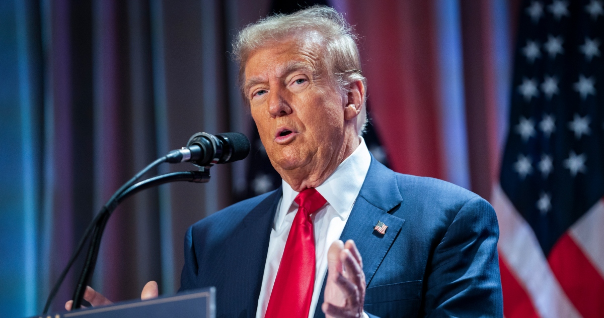 Donald Trump en una reunión con la Conferencia Republicana de la Cámara de Representantes.