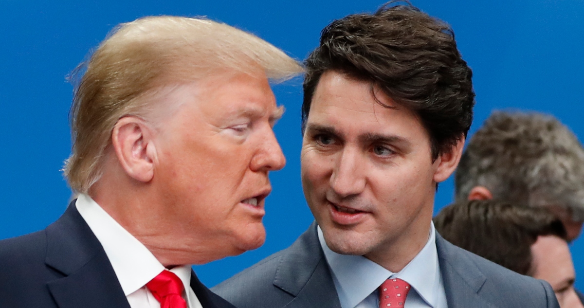 Donald Trump y Justin Trudeau en Watford, Hertfordshire, Inglaterra, el 4 de diciembre de 2019.