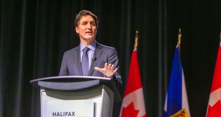 Justin Trudeau en un evento de la Cámara de Comercio de Halifax.