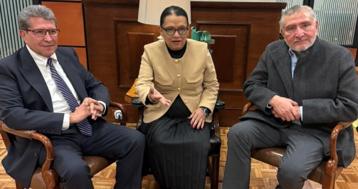 Ricardo Monreal, Rosa Icela Rodríguez y Adán Augusto López.