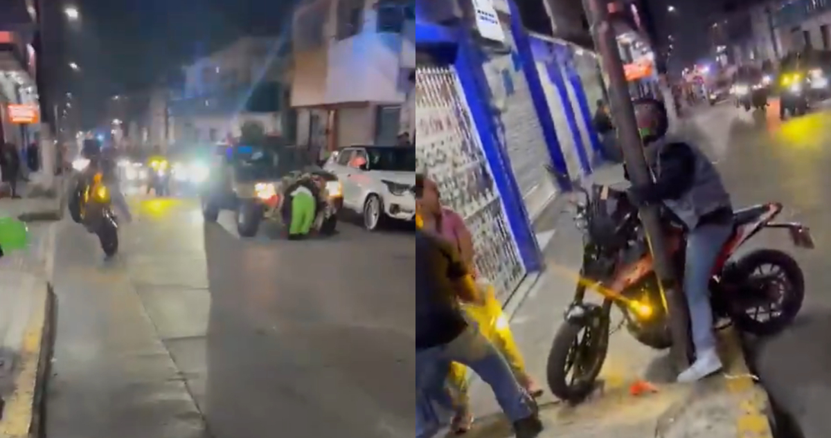 Motociclista casi arrolla a niña en Veracruz