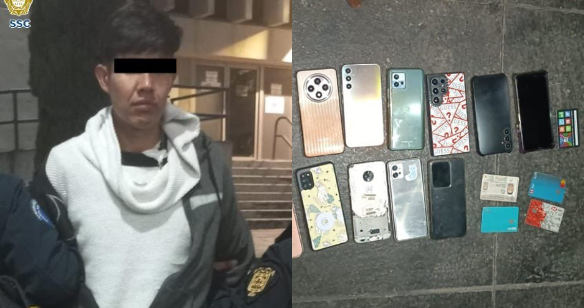 Detienen a ladrón con 13 celulares en el Zócalo; alertan sobre tumultos y precauciones.