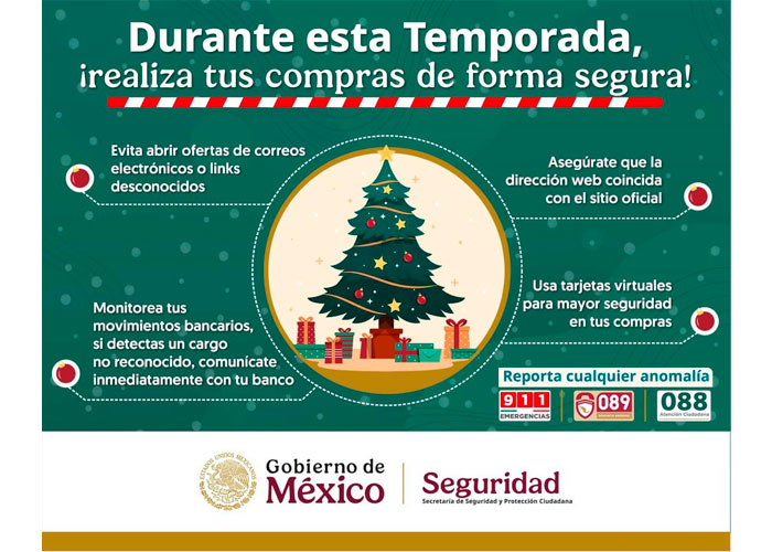 La SSPC comparte recomendaciones para compras navideñas seguras