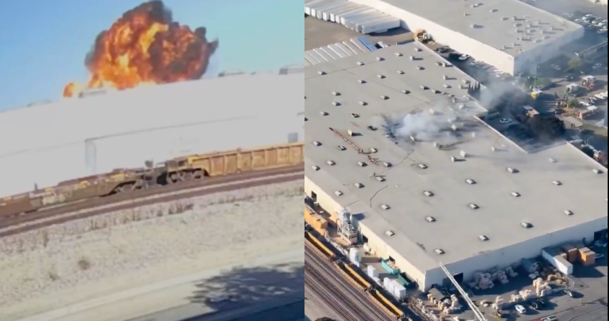 Una avioneta se estrella en el techo de un almacén en Fullerton, California.