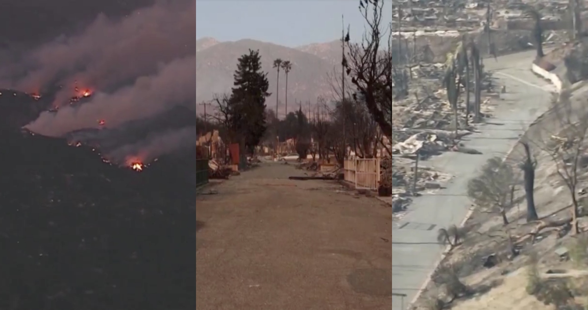 Daños por incendio en California