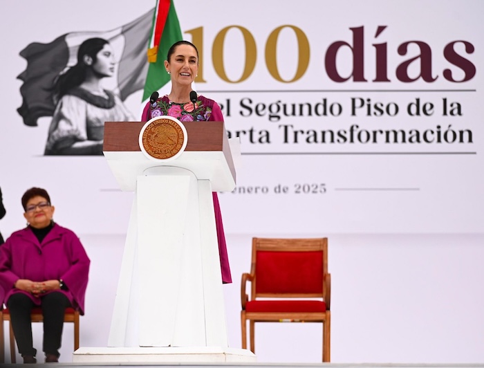 La Presidenta de México durante su informe por los primeros 100 días de Gobierno.