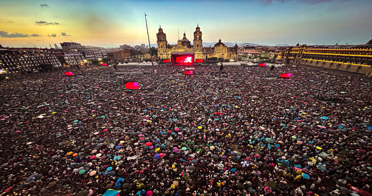 Los conciertos en el Zócalo convocan a decenas y a veces cientos de miles en la capital mexicana.