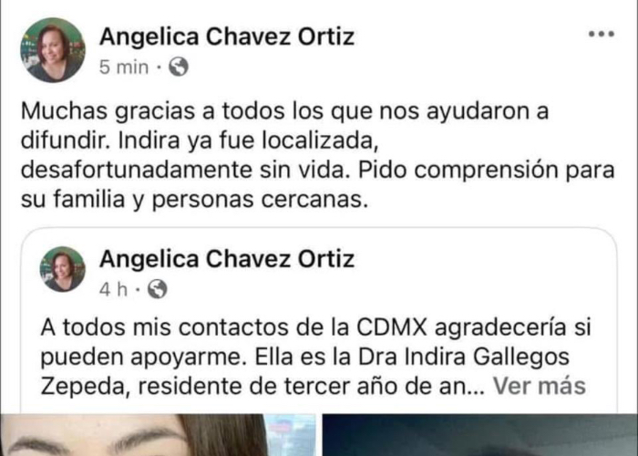 Hallan sin vida a la doctora Indira Alejandra; salió hacia sus clases en Hospital Siglo XXI y no regresó.