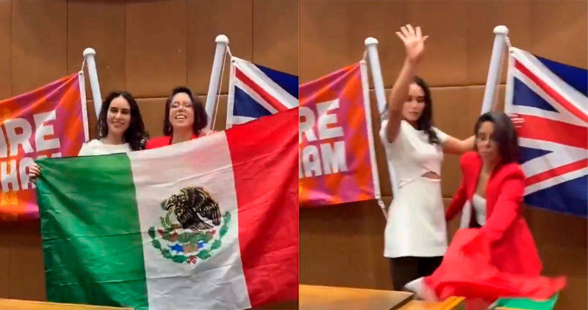 Tunden en redes a la gimnasta Elsa García por tirar bandera de México al suelo