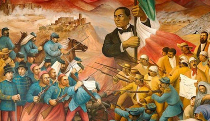 El mural "Juárez, símbolo de la República frente a la Intervención francesa", de Antonio González Orozco.