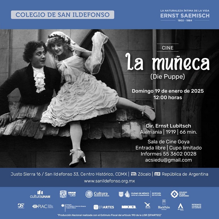 El Colegio de San Ildefonso proyectará la película "La muñeca" (Die Puppe). 