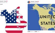 Mapas compartidos por Donald Trump, Presidente electo de Estados Unidos, los cuales contemplan a Canadá como parte del territorio estadounidense.