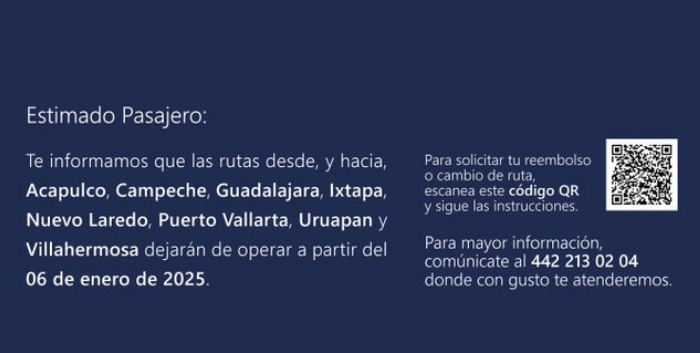 Mexicana de Aviación deja de operar ocho rutas