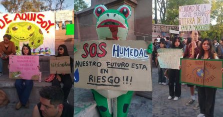 Protesta en defensa de la rana de madriguera en Aguascalientes.