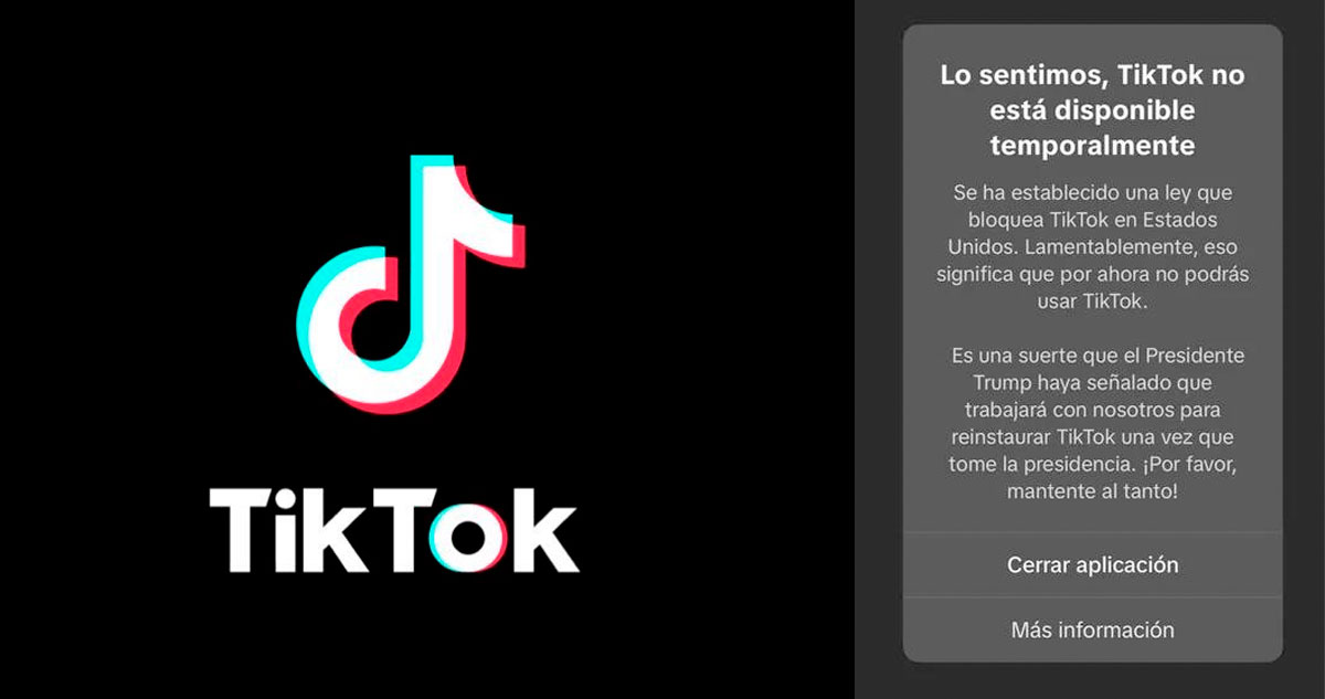 TikTok anuncia cierre en Estados Unidos