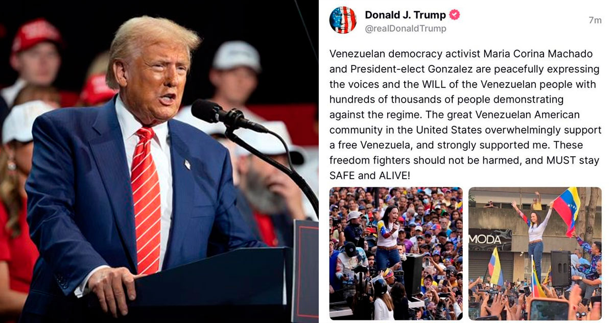 Trump se pronuncia respecto a la supuesta retención de María Corina Machado en Venezuela